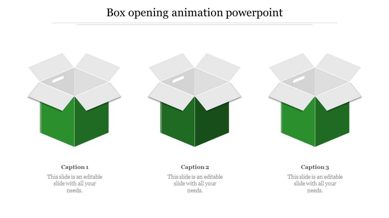 box opening animation powerpoint-Green